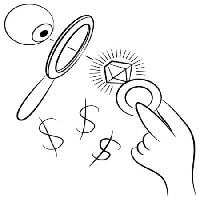 lens, magnifying glass, ring, diamond, dolar, sign, hand John Takai - Dreamstime