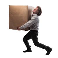 Pixwords The image with box, heavy, man, carry, big Bowie15 - Dreamstime