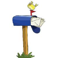 Pixwords The image with bird, mail, mailbox, blue, letters Dedmazay - Dreamstime